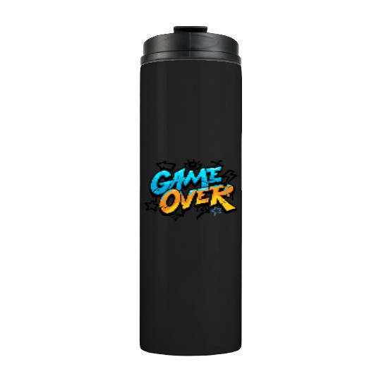 Blue and Yellow Graffiti Game Over Thermal Tumblers 2025