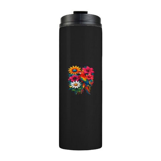 Tropical LOVE & Floral Feathers Thermal Tumblers