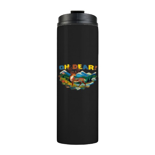 Oh-Dear-Wanderlust-Deer-in-Jungle-Tibetan-Folk-Art Thermal Tumblers