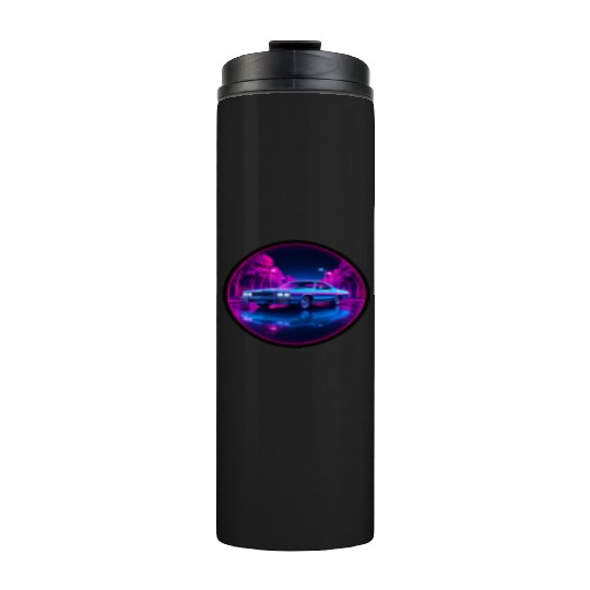Retro Neon Car 80s Aesthetic Night Design Thermal Tumblers