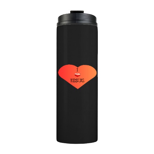 I Love Jesus Heart Design Thermal Tumblers
