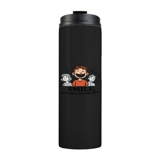 Joyful Smile Motivational Illustration Thermal Tumblers