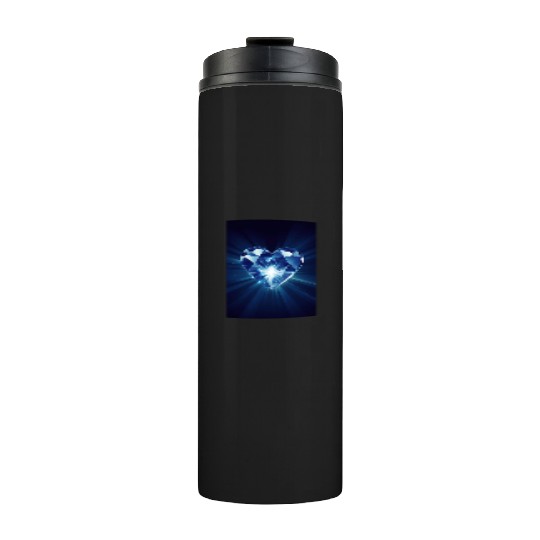 Shining Diamond Heart Thermal Tumblers
