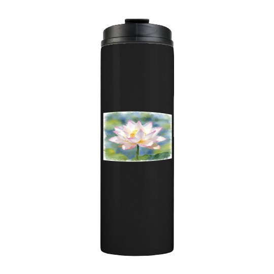 Serene Water Lily Floral Print Thermal Tumblers