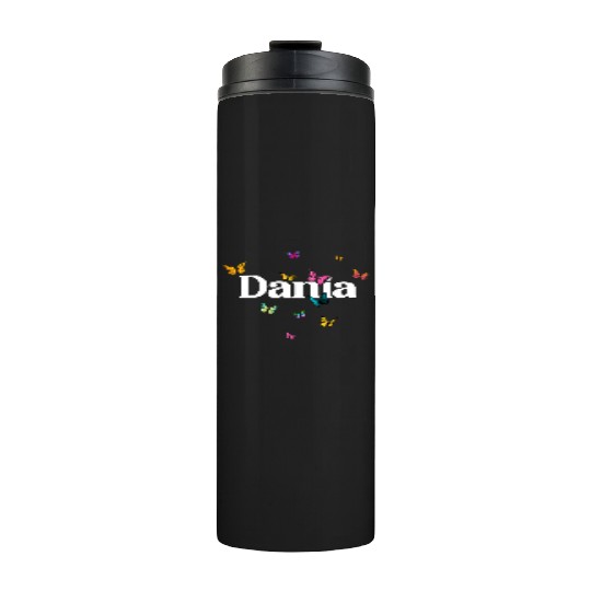DANIA - beautiful girl name with cute butterflies Thermal Tumblers