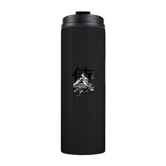 005 - Elegant Samurai Warrior Silhouette Thermal Tumblers