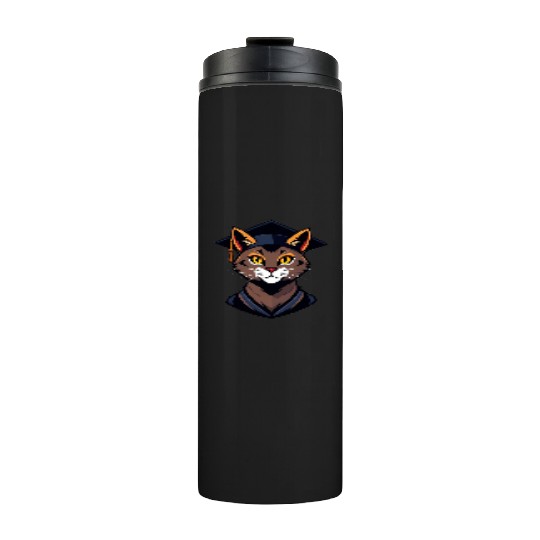Back to school cat brown Thermal Tumblers