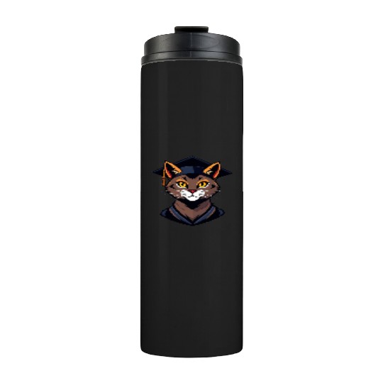 Back to school cat brown Thermal Tumblers