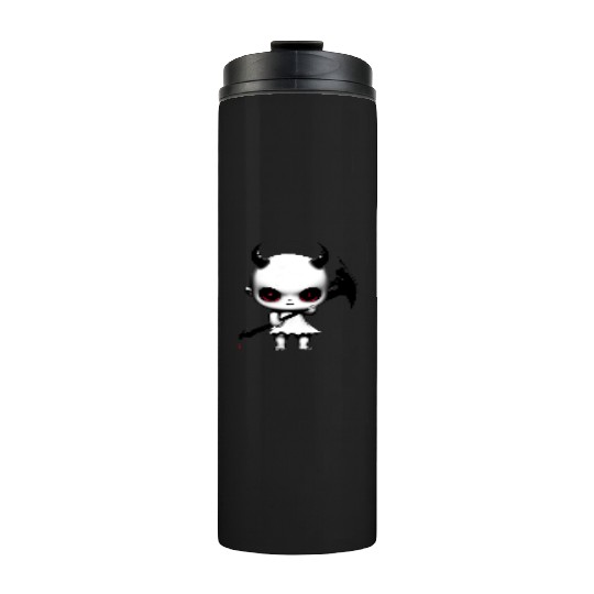 Cute Demon Baby with Horns and Bat Wings Thermal Tumblers