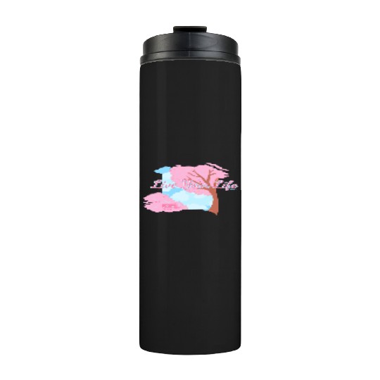 Pink Cherry Blossom Inspirational Design Thermal Tumblers