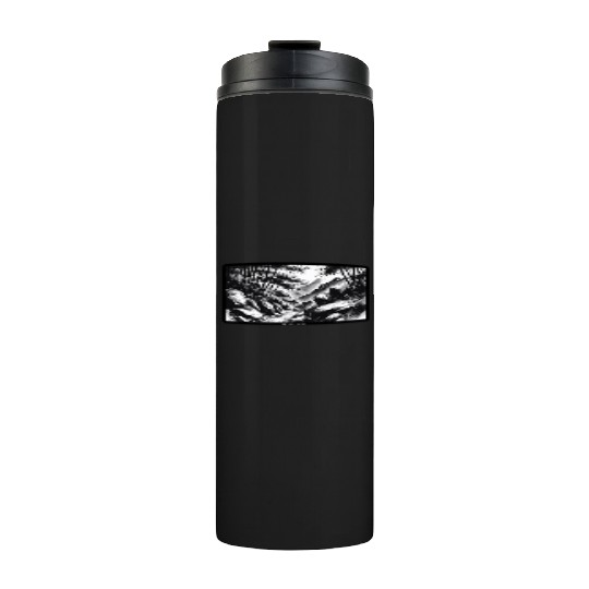 Serene Mountain Forest Ink Illustration Thermal Tumblers