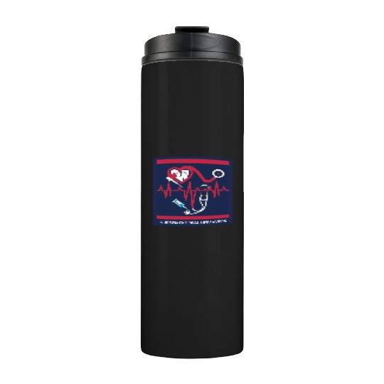 Registered Nurse RN Thermal Tumblers Heartbeat Line Design