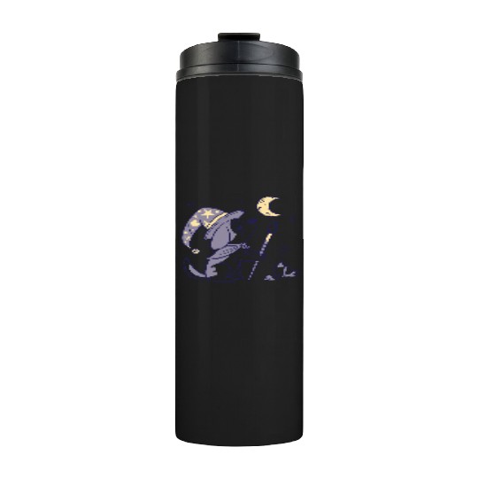 Mystical Moon Wizard Illustration Thermal Tumblers