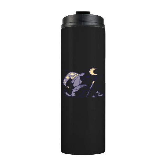 Mystical Moon Wizard Illustration Thermal Tumblers