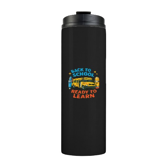 Back to School Bus Cartoon Design Thermal Tumblers