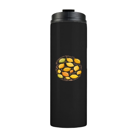 Lemon Pattern for Citrus Lovers Thermal Tumblers