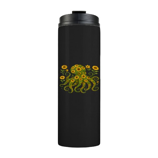 Sunflower Octopus Art Print Thermal Tumblers