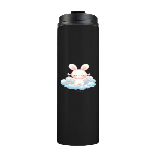 Sweet Bunny Libra Illustration Thermal Tumblers