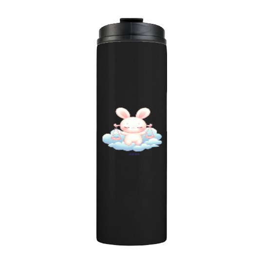 Sweet Bunny Libra Illustration Thermal Tumblers