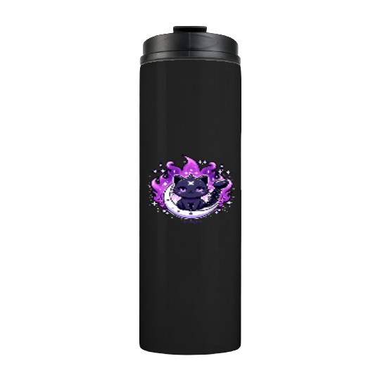 Enchanted Night Sky Scorpio Cat Design Thermal Tumblers