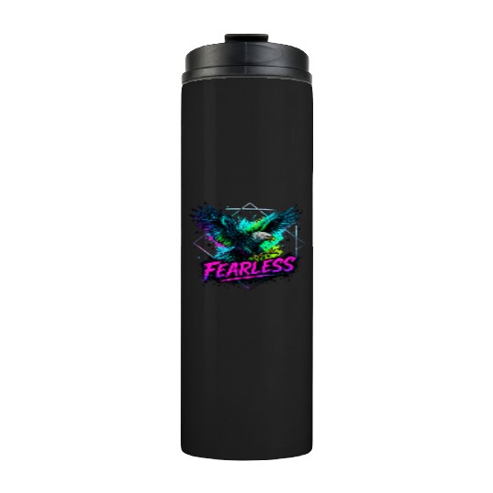 Fearless Eagle Neon Design Thermal Tumblers