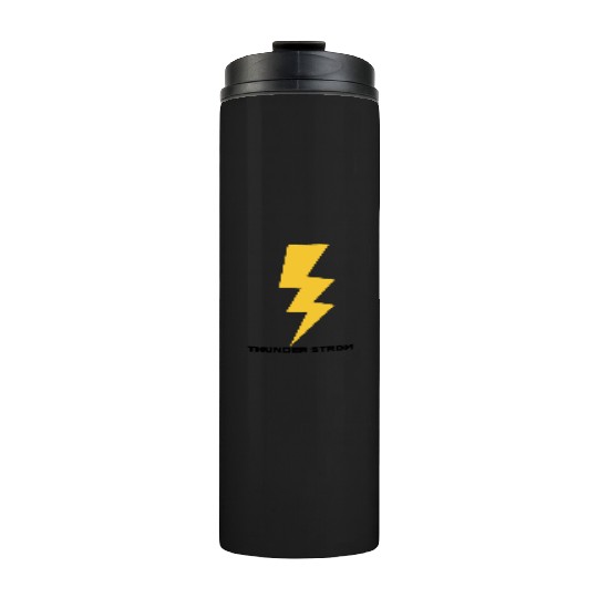 Dynamic Yellow Lightning Bolt Design Thermal Tumblers