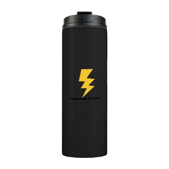 Dynamic Yellow Lightning Bolt Design Thermal Tumblers