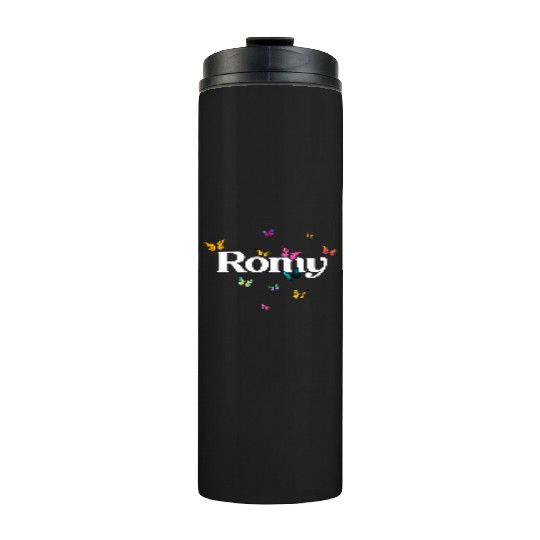 ROMY - beautiful girl name with cute butterflies Thermal Tumblers