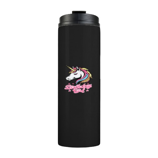 Sparkling Rainbow Unicorn Birthday Thermal Tumblers