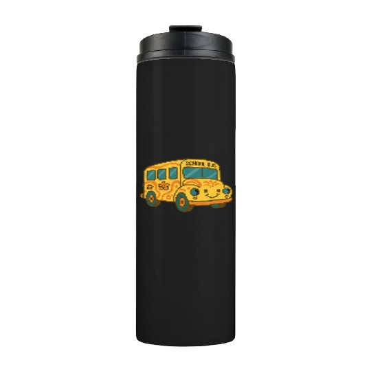 Cute Yellow School Bus Back to School Fun Thermal Tumblers