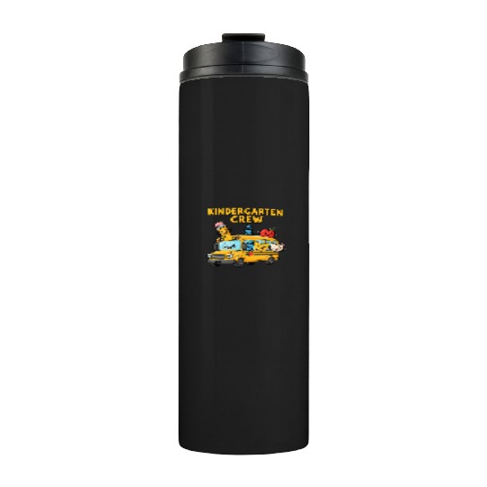 Kindergarten Crew School Bus Illustration Thermal Tumblers