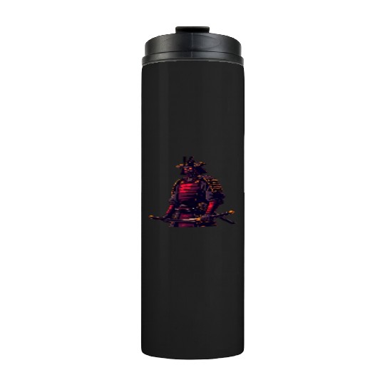 Dark Samurai Warrior Illustration Thermal Tumblers