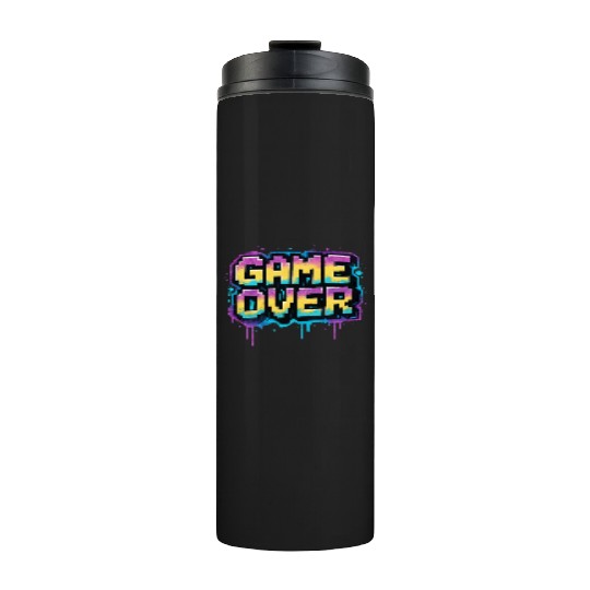 Pixelated Game Over Graffiti Design Thermal Tumblers