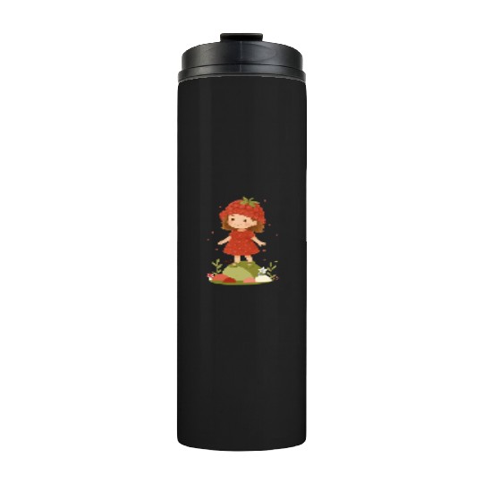 Cute Raspberry Girl Illustration Thermal Tumblers