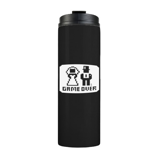 Game Over (Wedding Stag Party Night, Pixel, NEG W) Thermal Tumblers