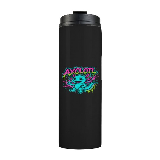 Street Art Style Axolotl Thermal Tumblers