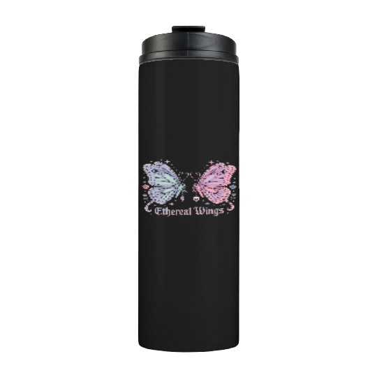 Pastel Goth Two Butterflies Aesthetic Gothic Desig Thermal Tumblers