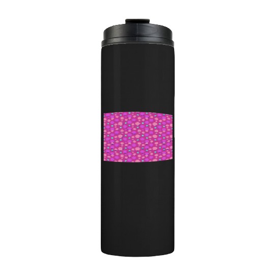 Vibrant Polka Dot Pattern in Pink and Purple Thermal Tumblers