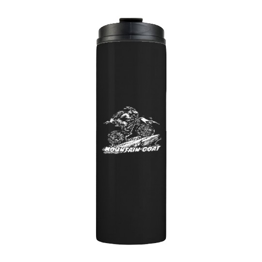 Mountain Goat on Bike Thermal Tumblers