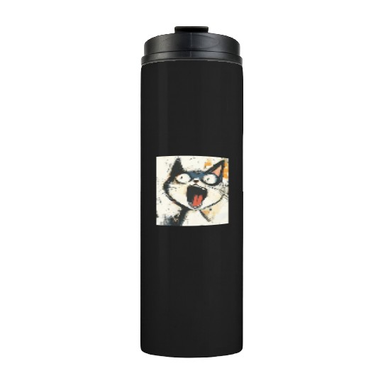 Funny Screaming Cat – Meme Expression Thermal Tumblers