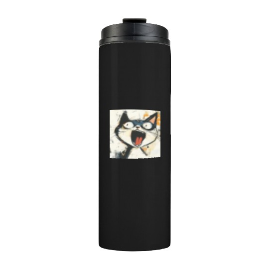 Funny Screaming Cat – Meme Expression Thermal Tumblers