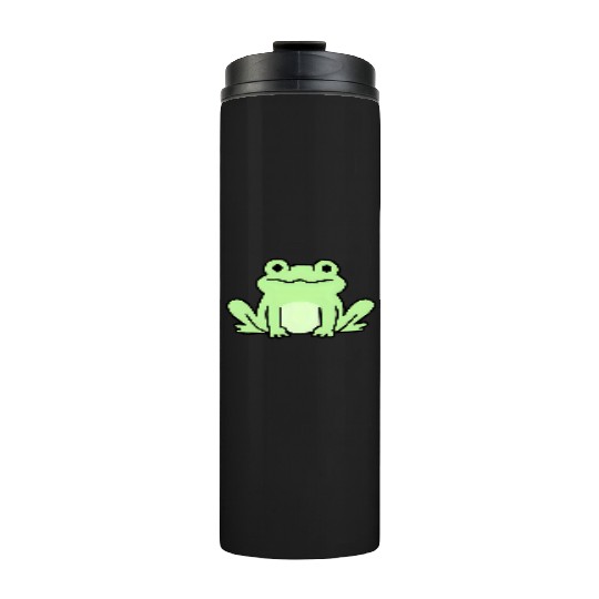 Lime Green Cartoon Frog Design Thermal Tumblers