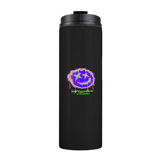 Neon Graffiti Smile Face Design Thermal Tumblers