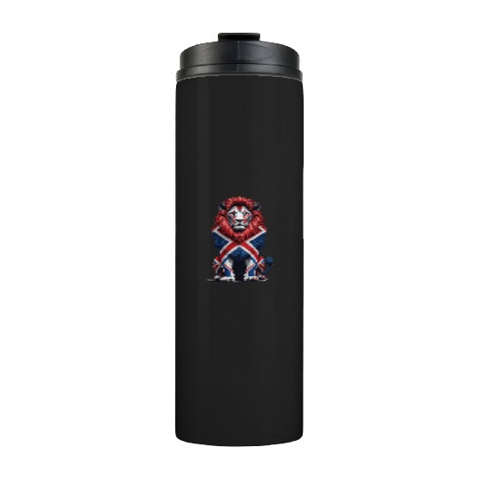 Regal Lion with Union Jack Mane Thermal Tumblers