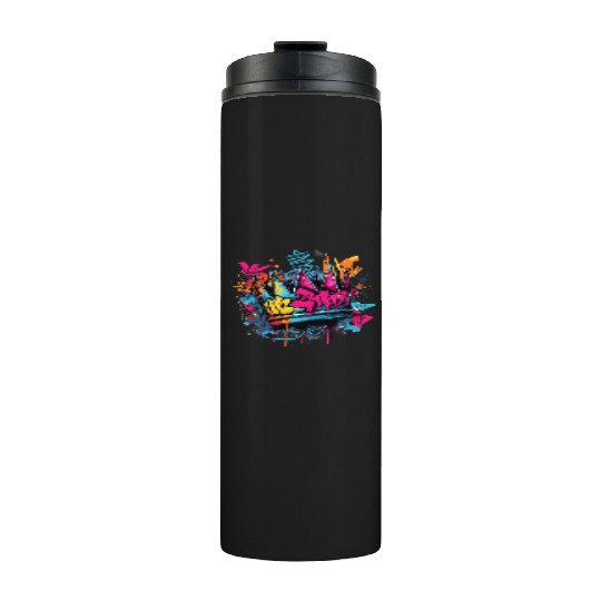 Vibrant Graffiti Crown Design Thermal Tumblers