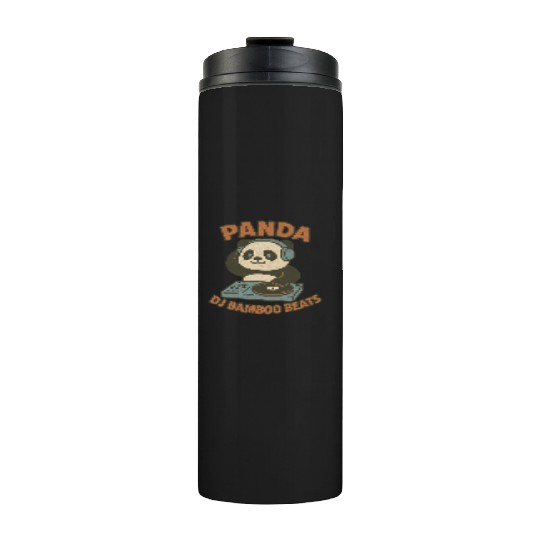 Panda DJ Bamboo Beats Illustration Thermal Tumblers