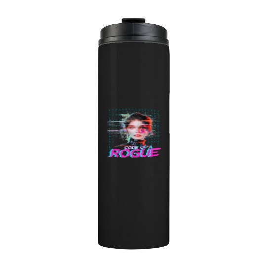 Futuristic Digital Rogue Illustration Thermal Tumblers