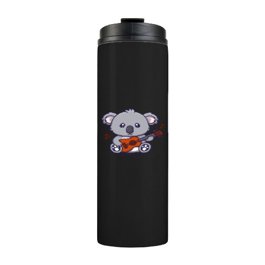 Cute Koala Playing Guitar Illustration Thermal Tumblers