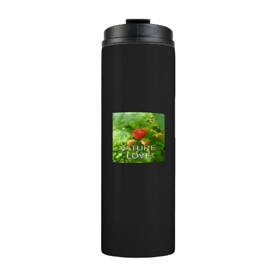 Vivid Raspberry and Greenery Nature Design Thermal Tumblers