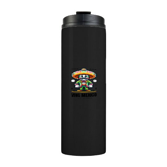 Vibrant Mexican Fiesta Character Design Thermal Tumblers